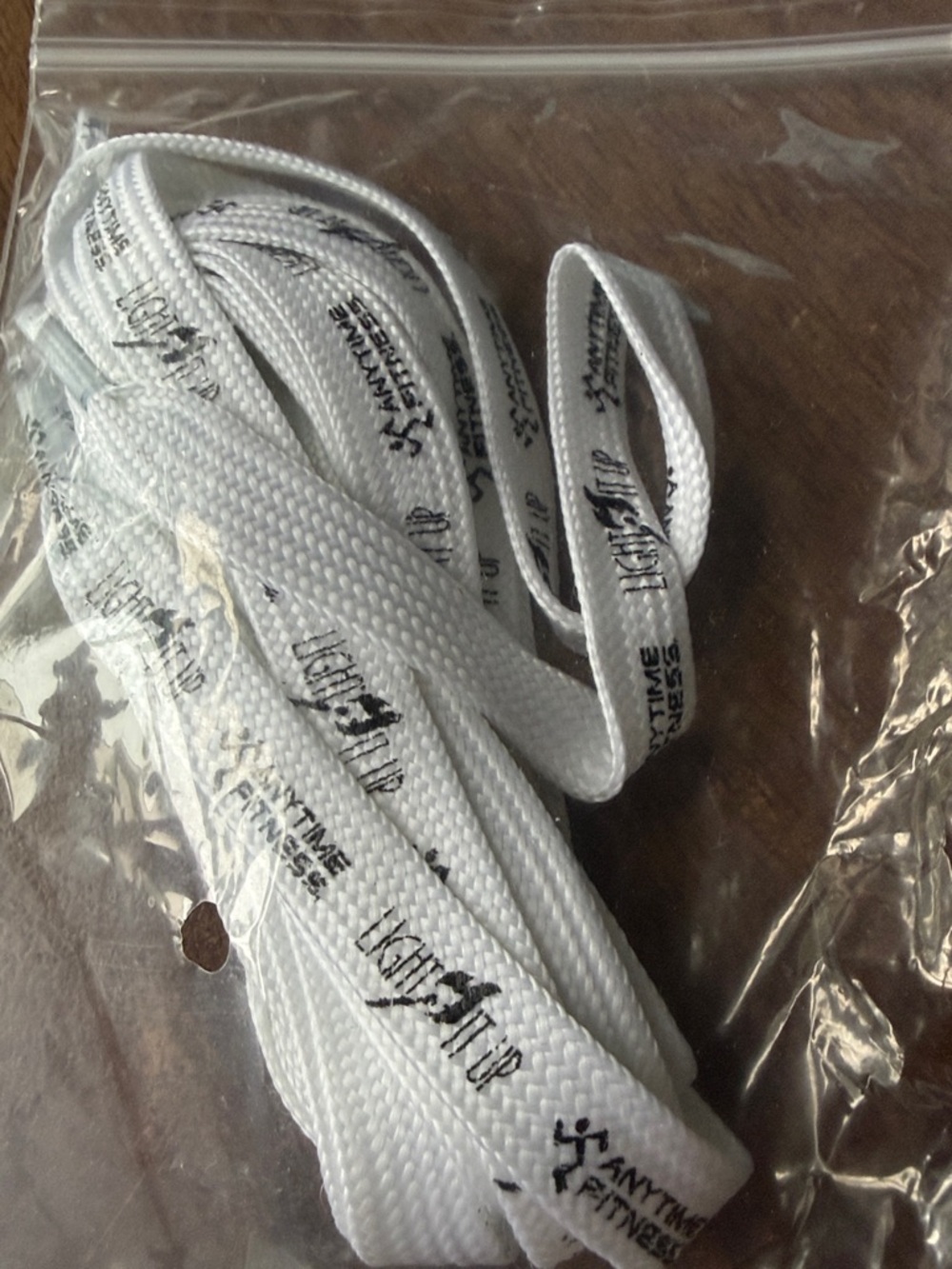 Anytime Fitness Unisex White "Light It Up" Branded Logo Shoelaces!
